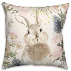 Sale Watercolor Bunny and Flowers Pillow Easter Decorations