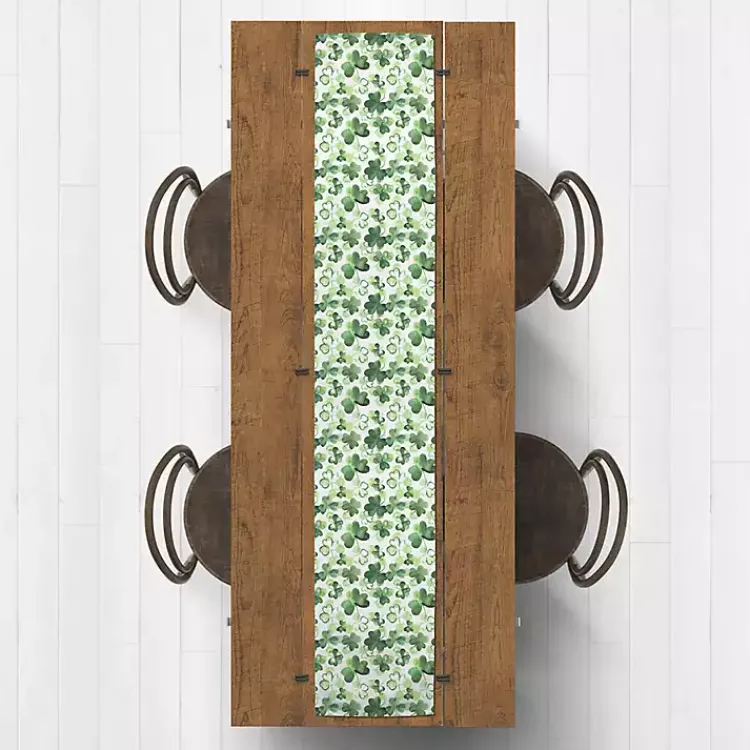 Sale Watercolor Clovers Table Runner, 72 in. St Patricks Day Decorations