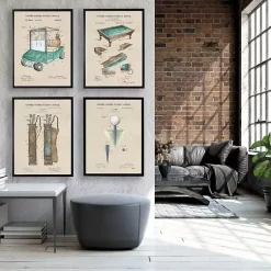 Kirklands Home Framed Art|Watercolor Golf Bag Framed Art Print Tan