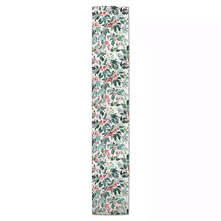 Clearance Watercolor Holly Table Runner, 72 in. Christmas Dining & Entertaining