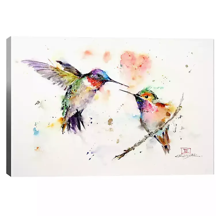 Kirklands Home Canvas Art|Watercolor Hummingbird Canvas Art Print, 26x18 in.