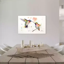 Kirklands Home Canvas Art|Watercolor Hummingbird Canvas Art Print, 26x18 in.