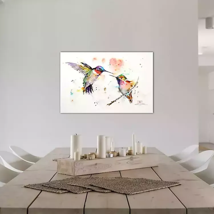 Kirklands Home Canvas Art|Watercolor Hummingbird Canvas Art Print, 26x18 in.