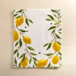 Kirklands Home Table Linens|Watercolor Lemon and Bees Table Runner