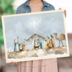 Best Watercolor Nativity Scene Framed Art Print Christmas Art & Wall Decor