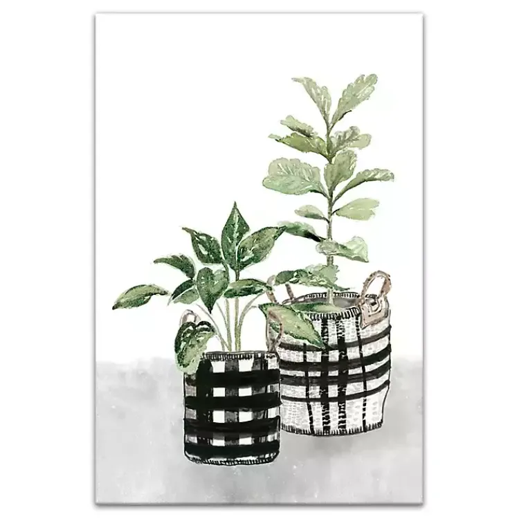 Kirklands Home Canvas Art|Watercolor Plaid Vase Canvas Art Print, 20x30 in.