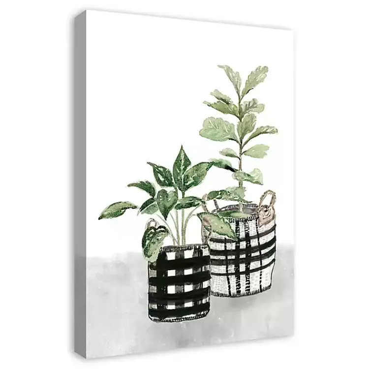 Kirklands Home Canvas Art|Watercolor Plaid Vase Canvas Art Print, 20x30 in.