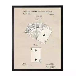 Kirklands Home Framed Art|Watercolor Playing Cards Framed Art Print Tan