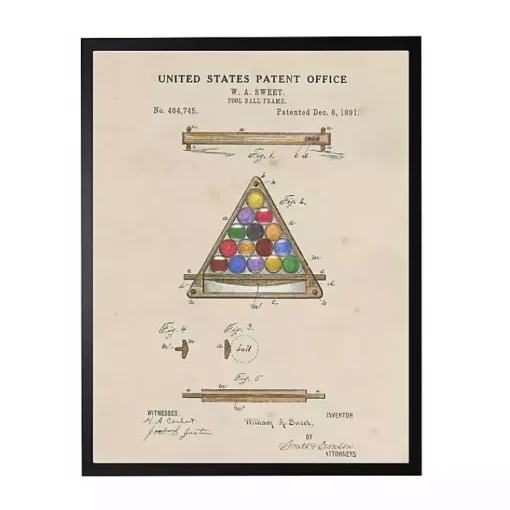 Kirklands Home Framed Art|Watercolor Pool Ball Frame Framed Art Print Tan