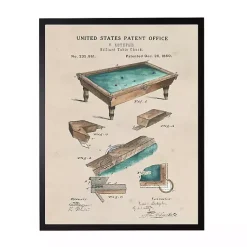 Kirklands Home Framed Art|Watercolor Pool Table Framed Art Print Tan