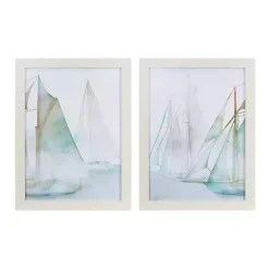 Kirklands Home Framed Art|Watercolor Sailboats Framed Art Prints, Set of 2 Multi