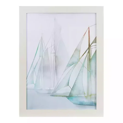 Kirklands Home Framed Art|Watercolor Sailboats Framed Art Prints, Set of 2 Multi