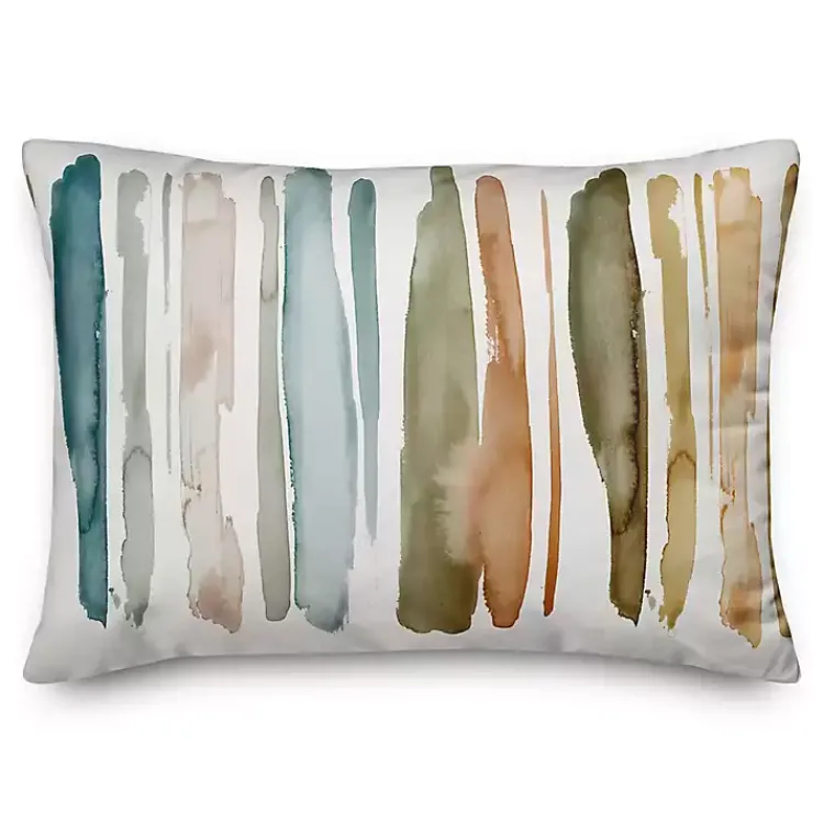 Hot Watercolor Stripes Transitional Accent Pillow Pillows