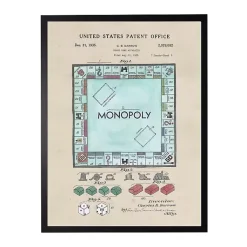 Kirklands Home Framed Art|Watercolor Vintage Monopoly Framed Art Print