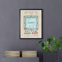 Kirklands Home Framed Art|Watercolor Vintage Monopoly Framed Art Print