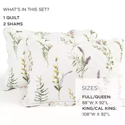 Kirklands Home Quilts|Watercolor Wildflower 3-pc. King Quilt Set