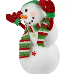 Sale Waving Snowman with Ear Muffs Figurine Christmas Decorations