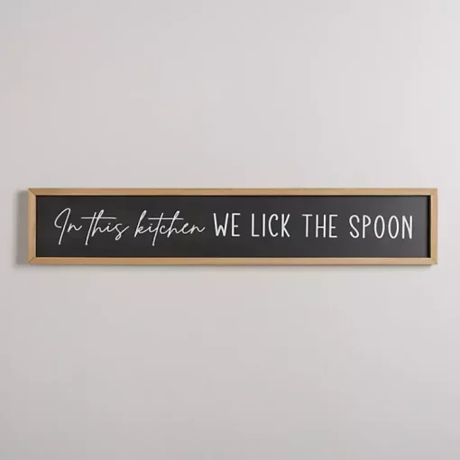 Kirklands Home Wall Quotes & Signs|We Lick the Spoon Wall Plaque Black