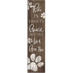 Kirklands Home Garden Decor|We Live Here Too Personalized Porch Board Brown