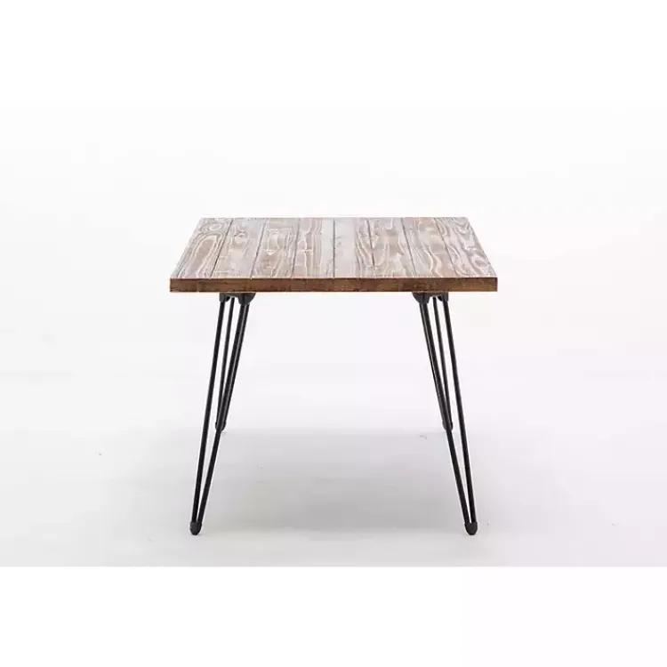 Kirklands Home Accent & End Tables|Weather Fir Wood and Hairpin Legs Accent Table