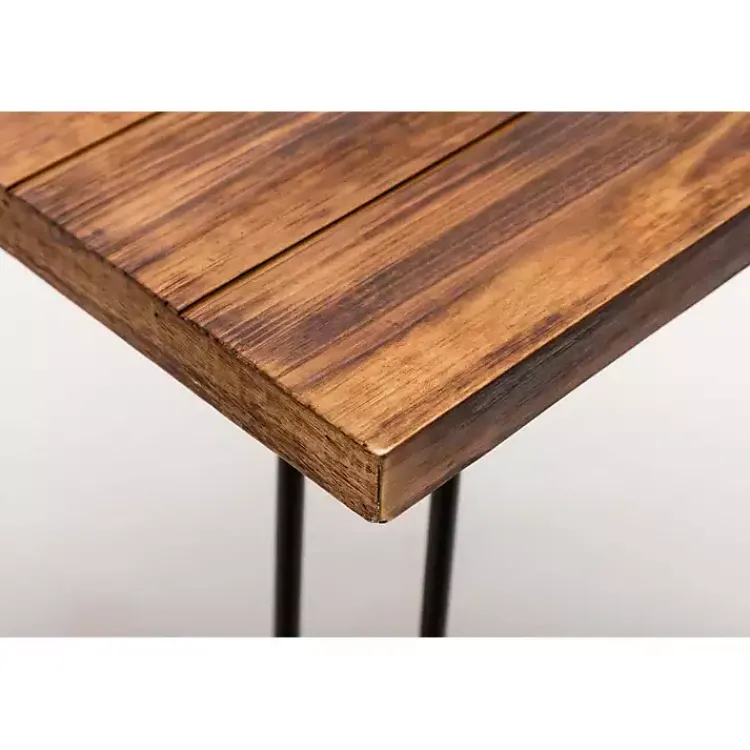 Kirklands Home Accent & End Tables|Weather Fir Wood and Hairpin Legs Accent Table