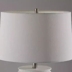 Kirklands Home Table Lamps|Weathered Cream Marissa Ribbed Table Lamp