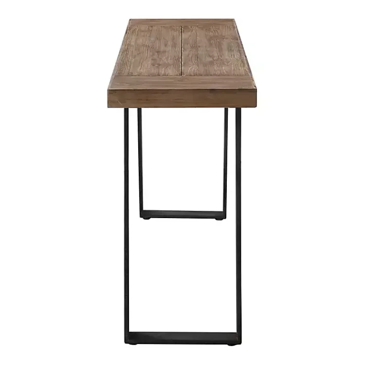 Kirklands Home Console Tables|Weathered Oak and Metal Console Table Tan
