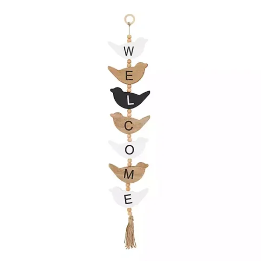 Kirklands Home Wall Quotes & Signs|Welcome Bird Shaped Wood Wall Sign
