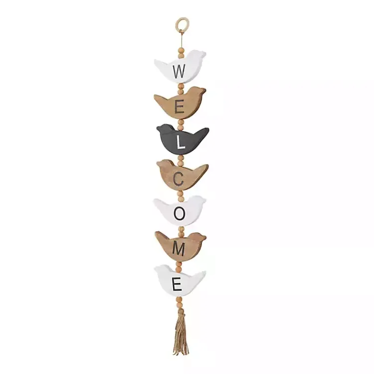 Kirklands Home Wall Quotes & Signs|Welcome Bird Shaped Wood Wall Sign