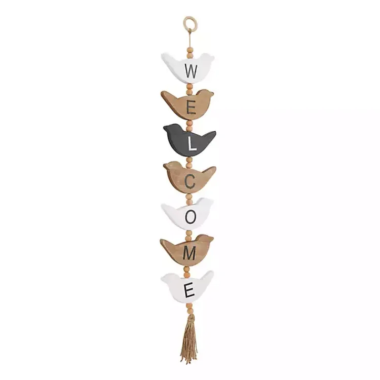 Kirklands Home Wall Quotes & Signs|Welcome Bird Shaped Wood Wall Sign