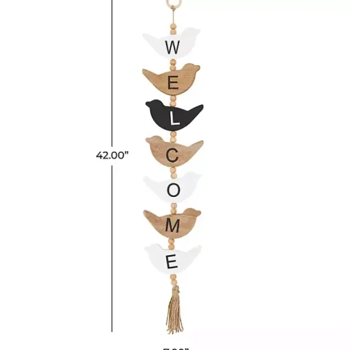 Kirklands Home Wall Quotes & Signs|Welcome Bird Shaped Wood Wall Sign