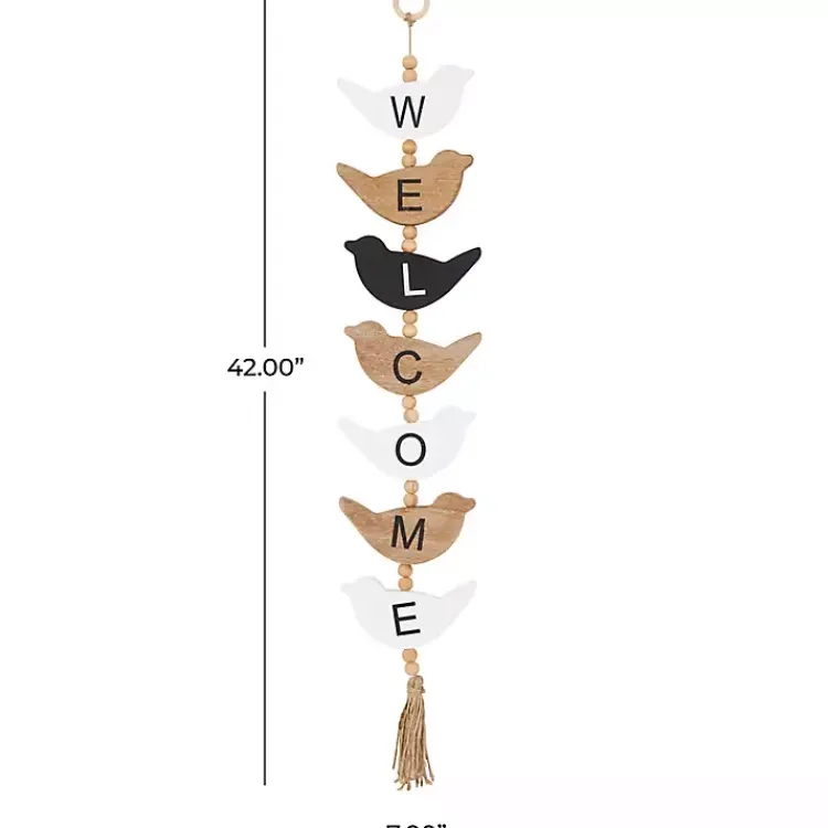 Kirklands Home Wall Quotes & Signs|Welcome Bird Shaped Wood Wall Sign
