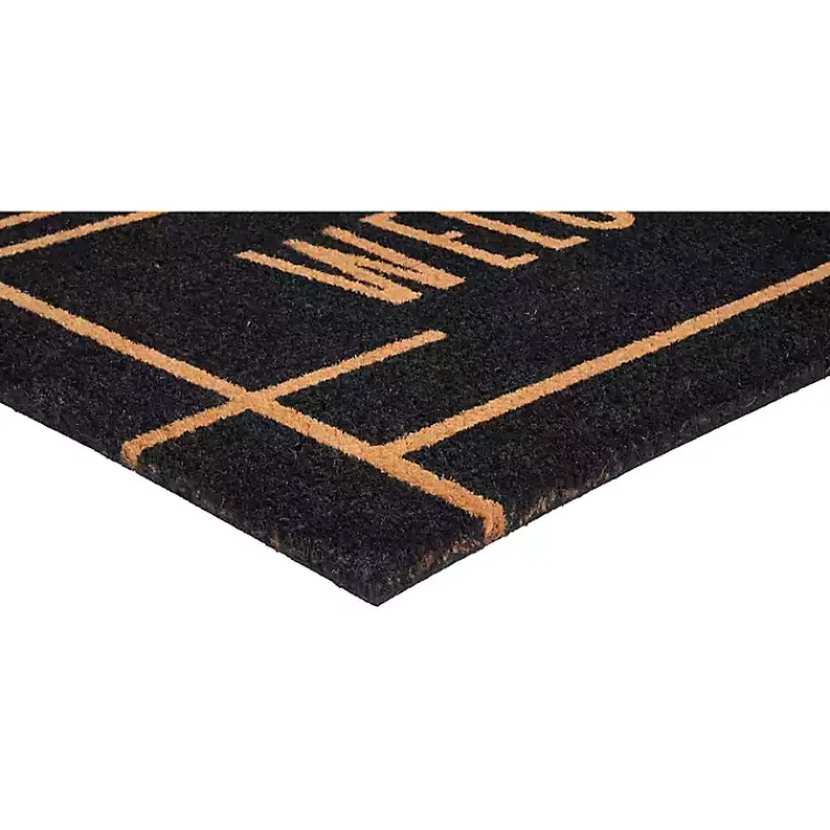 Kirklands Home Doormats|Welcome Linear Doormat Black
