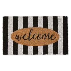 Kirklands Home Doormats|Welcome Cabana Stripe Coir Doormat