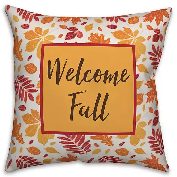 Kirklands Home Outdoor Cushions & Pillows|Welcome Fall Double Sided Outdoor Pillow Multi