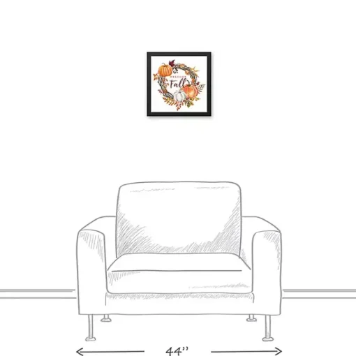Outlet Welcome Fall Wreath Framed Canvas Art Print Fall