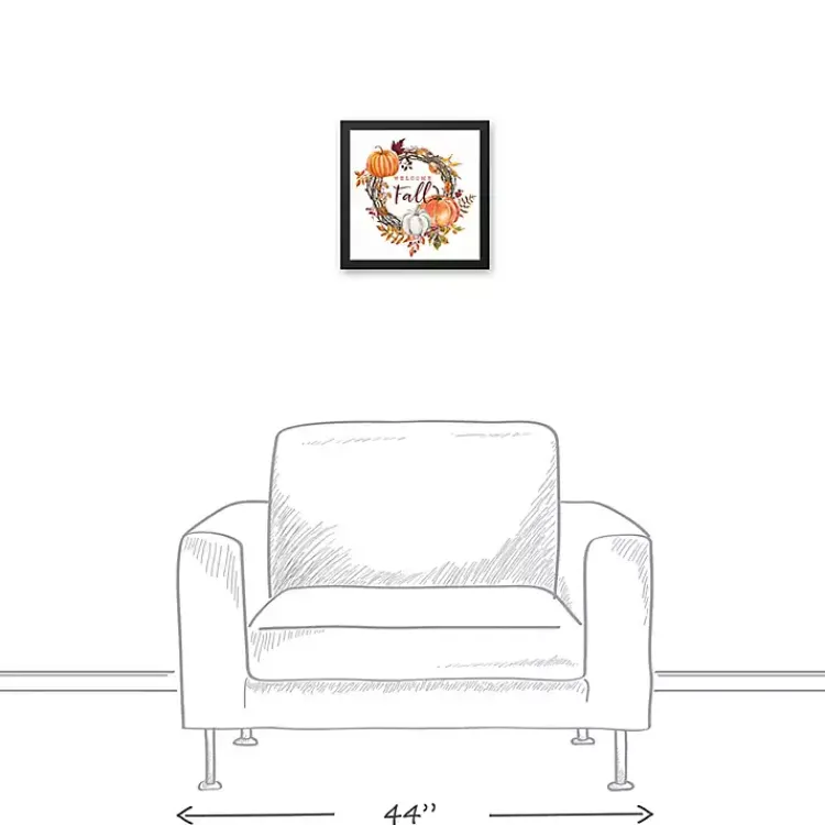 Outlet Welcome Fall Wreath Framed Canvas Art Print Fall