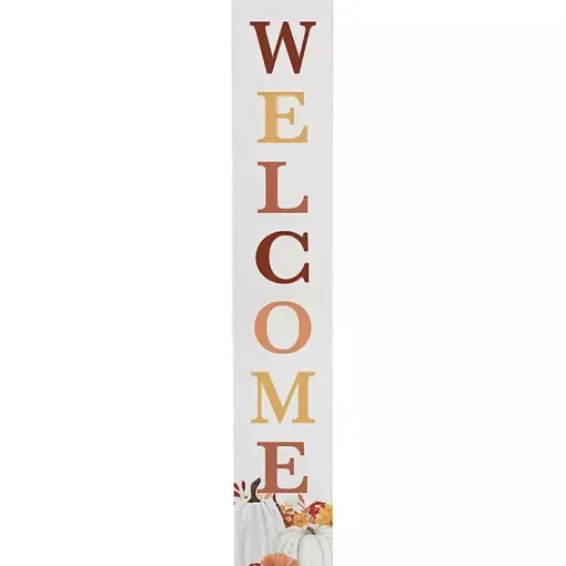 Outlet Welcome Floral Pumpkins Fall Porch Board Fall