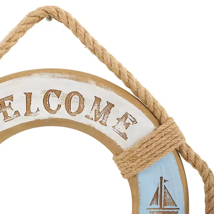 Kirklands Home Wall Plaques|Welcome Life Ring Wall Plaques, Set of 2