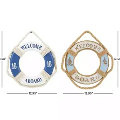 Kirklands Home Wall Plaques|Welcome Life Ring Wall Plaques, Set of 2