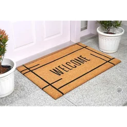 Kirklands Home Doormats|Welcome Natural Linear Doormat Brown