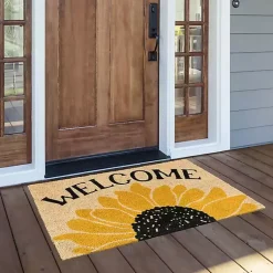 Kirklands Home Doormats|Welcome Sunflower Doormat