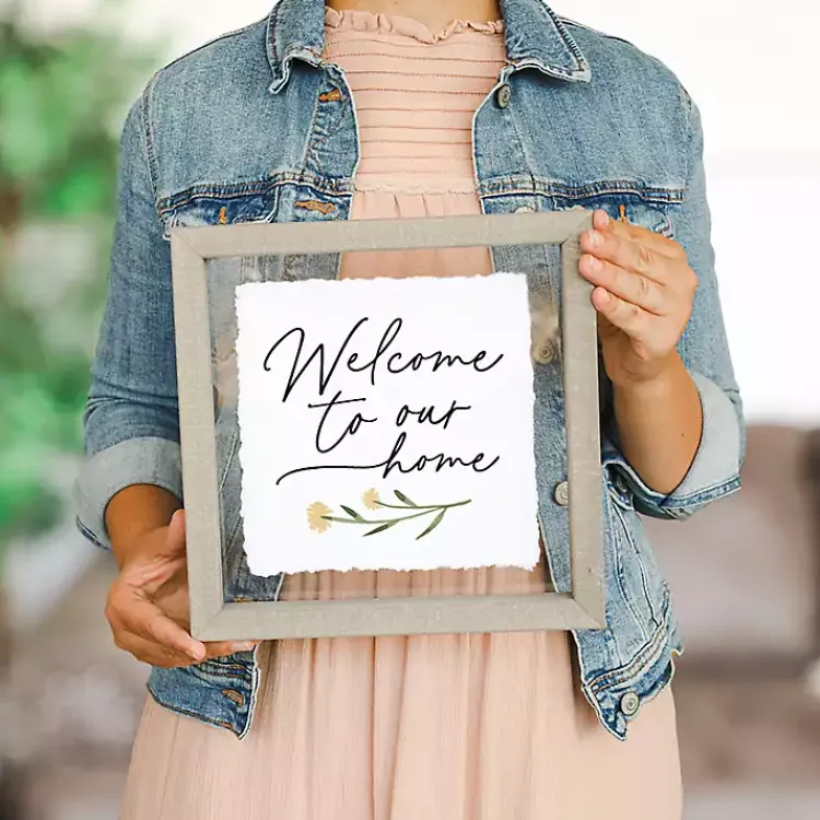 Kirklands Home Wall Quotes & Signs|Welcome to Our Home Framed Wall Plaque