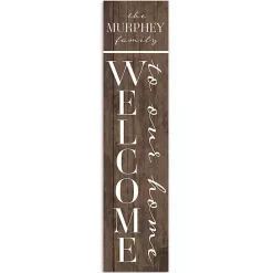 Kirklands Home Garden Decor|Welcome to Our Home Personalized Porch Board Brown