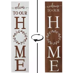 Kirklands Home Garden Decor|Welcome to Our Home Wreath Two-Sided Porch Board