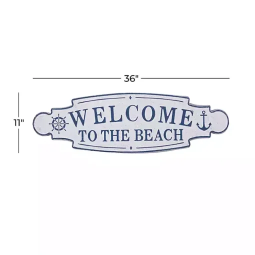 Kirklands Home Wall Quotes & Signs|Welcome To The Beach Metal Wall Plaque