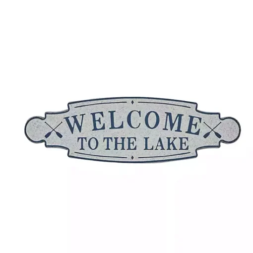 Kirklands Home Wall Quotes & Signs|Welcome To The Lake Metal Wall Plaque