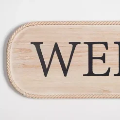 Kirklands Home Wall Quotes & Signs|Welcome Twisted Edge Wood Wall Plaque Tan