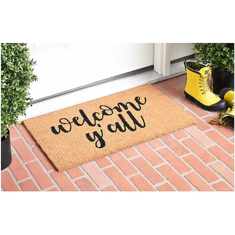 Kirklands Home Doormats|Welcome Y'all Coir Doormat