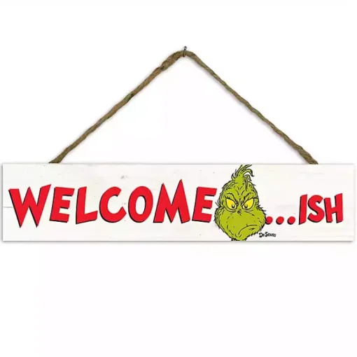 Outlet Welcome-ish Grinch Hanging Wall Plaque Christmas Art & Wall Decor